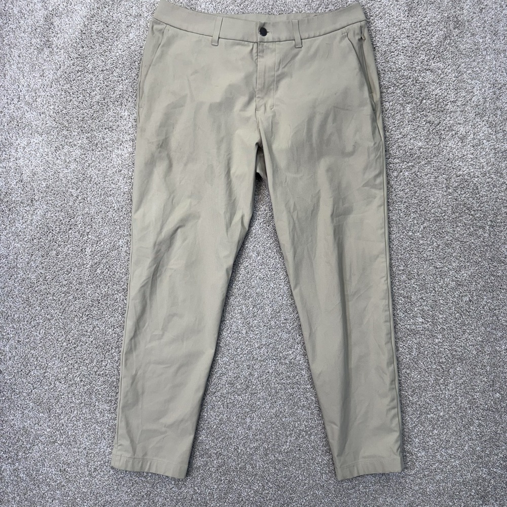 Lululemon Pants Mens 34 Commission Pant Slim Tan Warpstreme LM5AO4S EUC